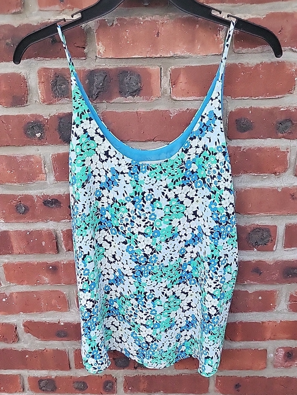 LOFT Floral Spaghetti Strap Camisole - Blue & Green